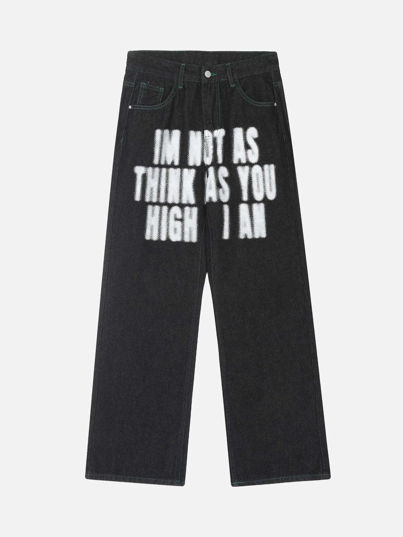 1984 American Phantom Character Alphabet Print Jeans