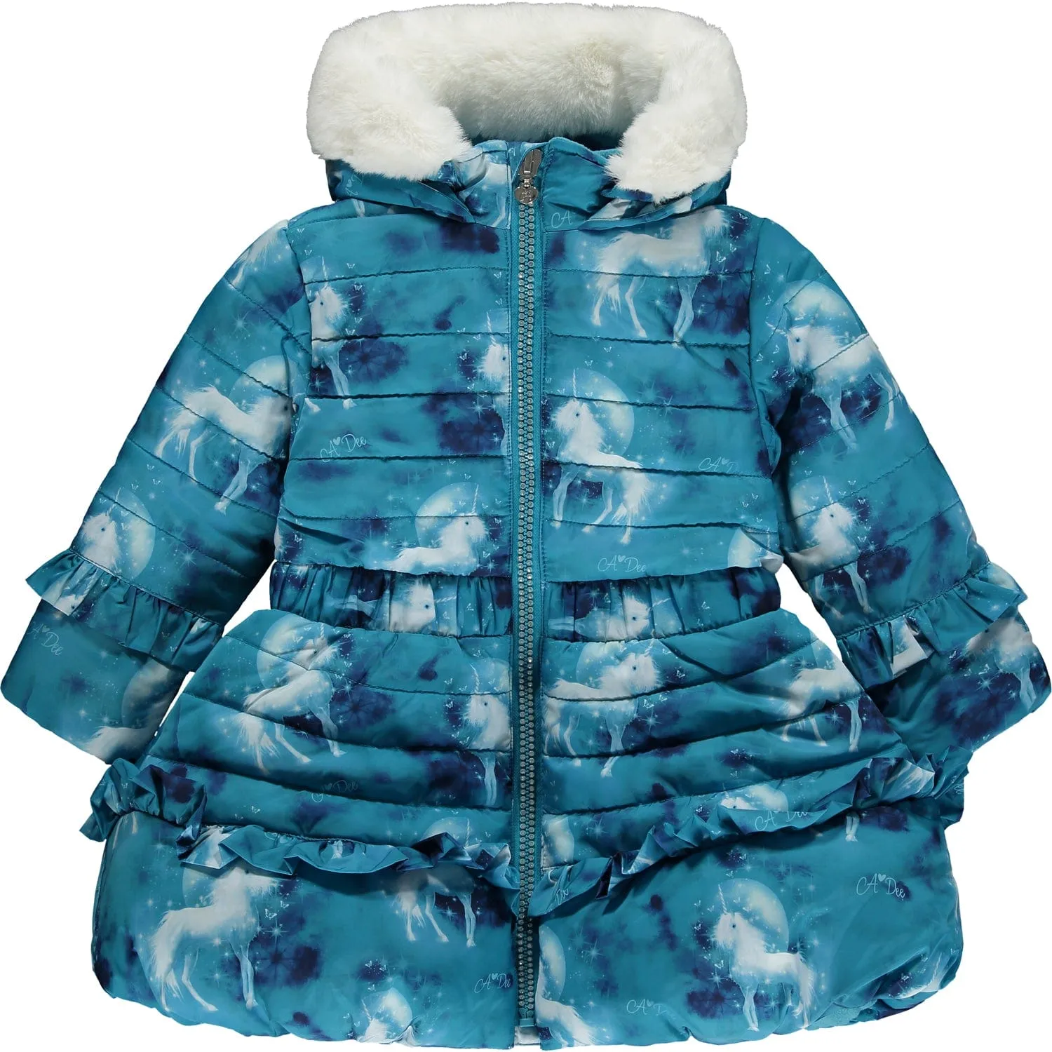 A DEE - Mr Unicorn Amelia Unicorn Print Coat - Teal