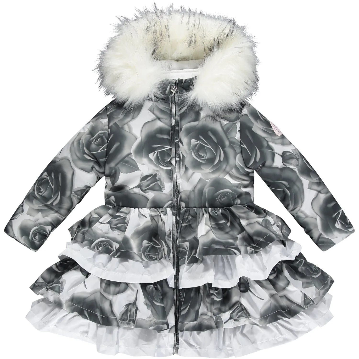 A DEE - Tiffany Rose Print Jacket - Light Grey