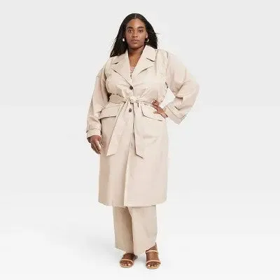 A New Day Women's Button Up Trench Coat Jacket