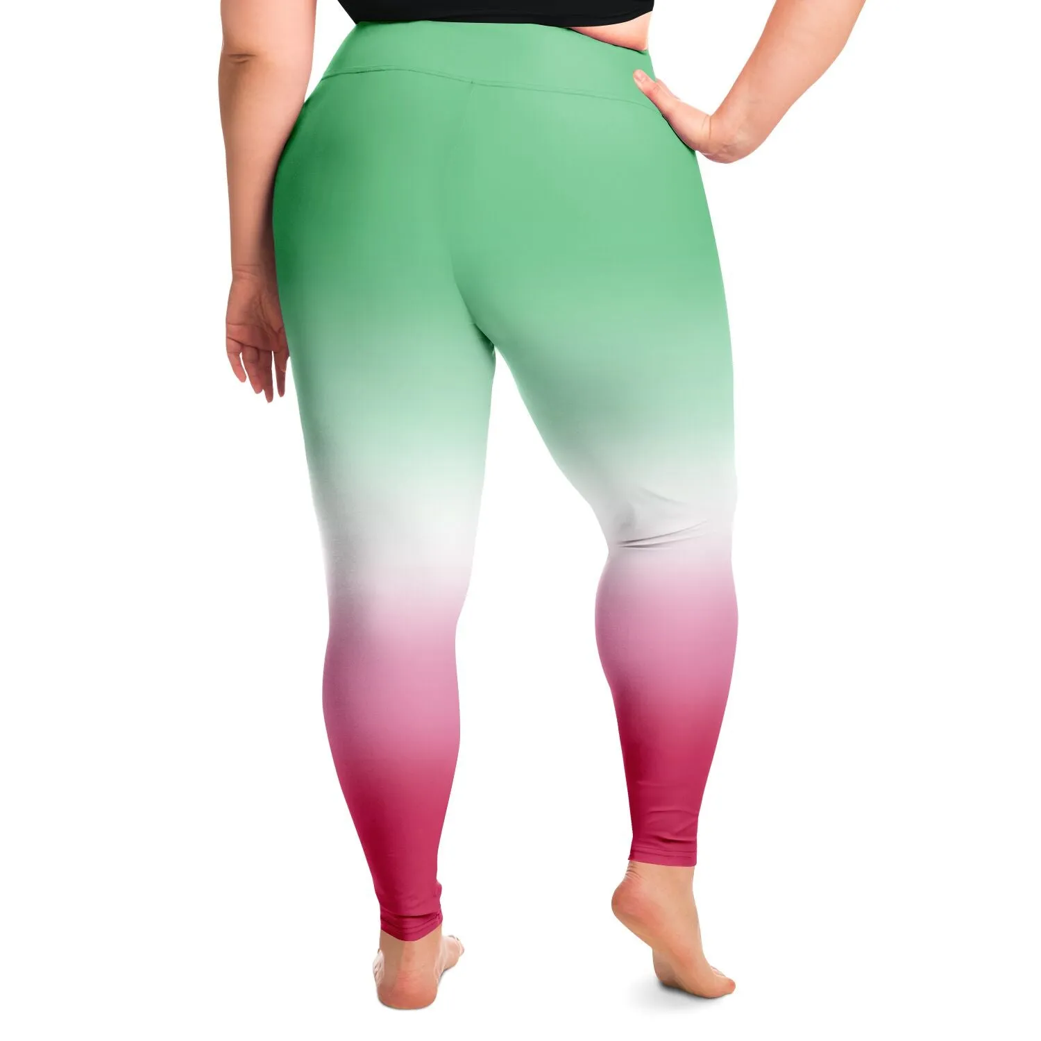 Abrosexual Pride Ombre High-Waist Plus Leggings