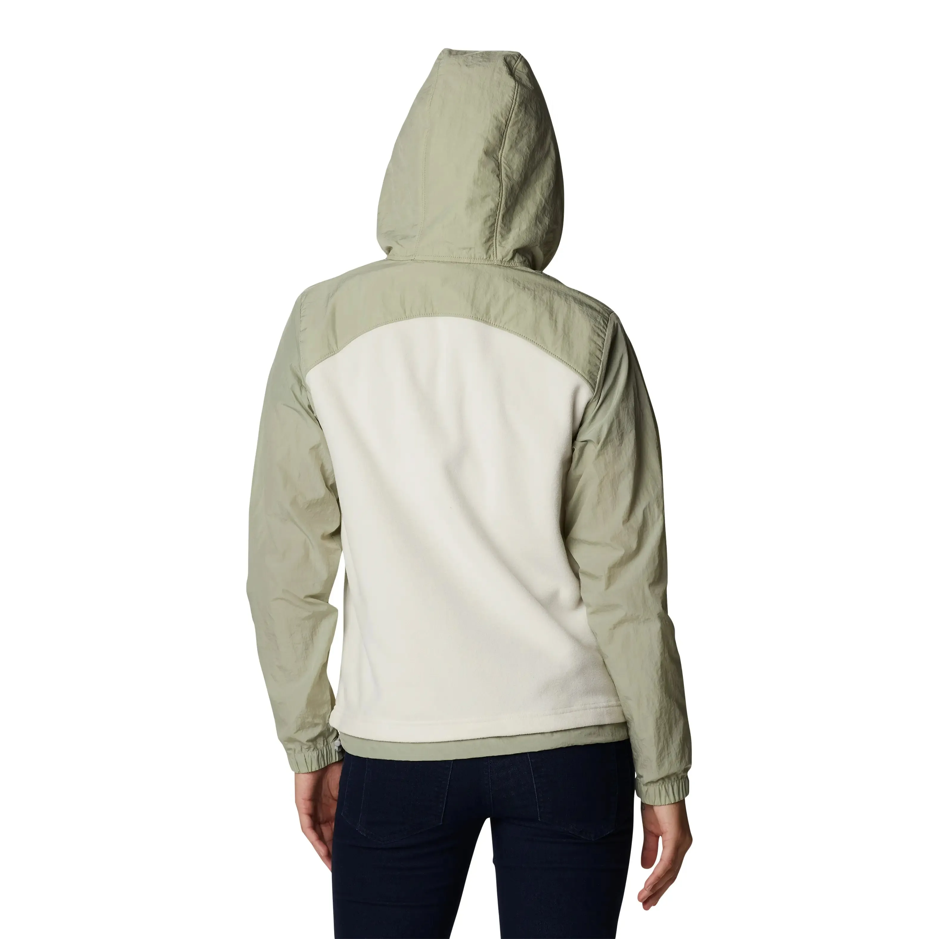 Ali Peak Overlay Fleece Jacket in Chalk & Safari