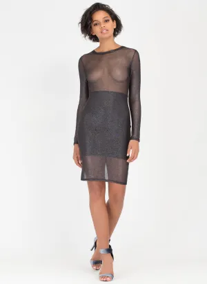 All That's Glittery Mesh Midi Dress