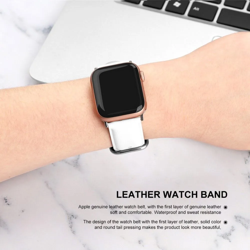 Apple Watch (41mm) cowhide genuine leather watch strap - White