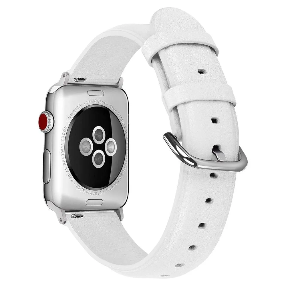 Apple Watch (41mm) cowhide genuine leather watch strap - White