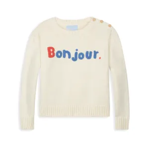 Applique Bonjour Pullover