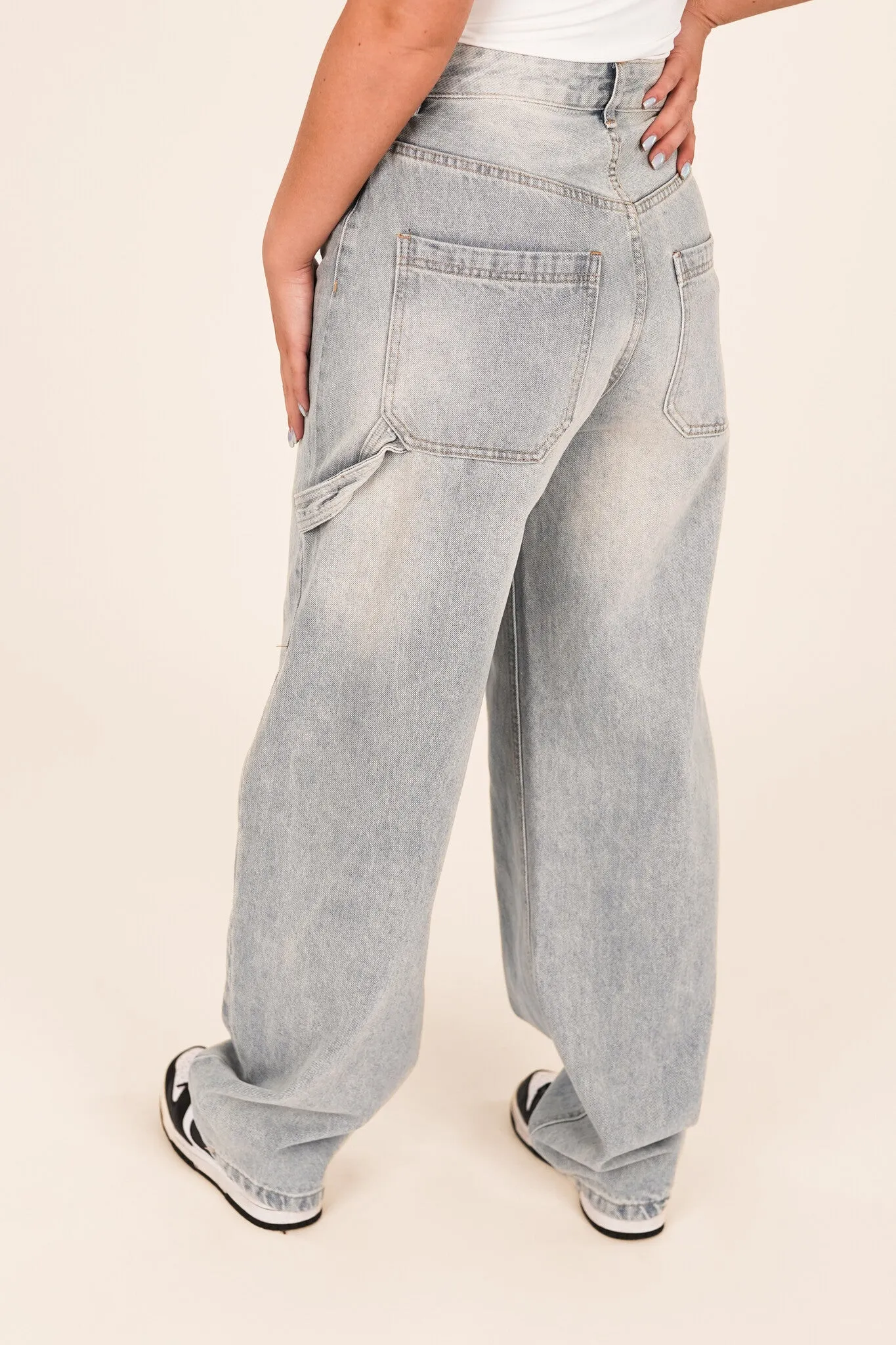 Baggy jeans met twist details licht blauw - Cilou