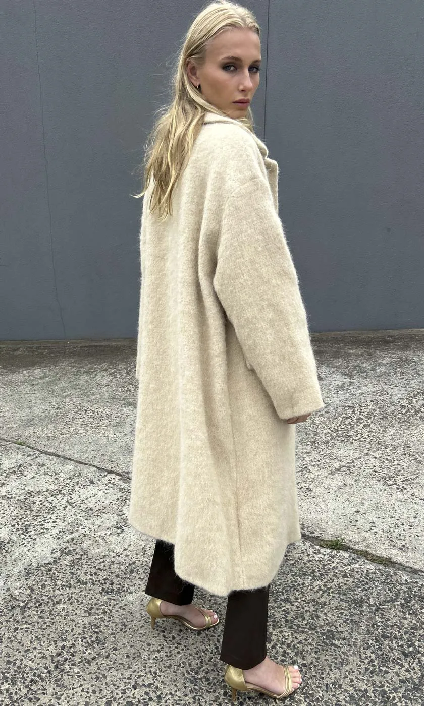 Beatrice B Alpaca/ Wool Coat - Biscuit