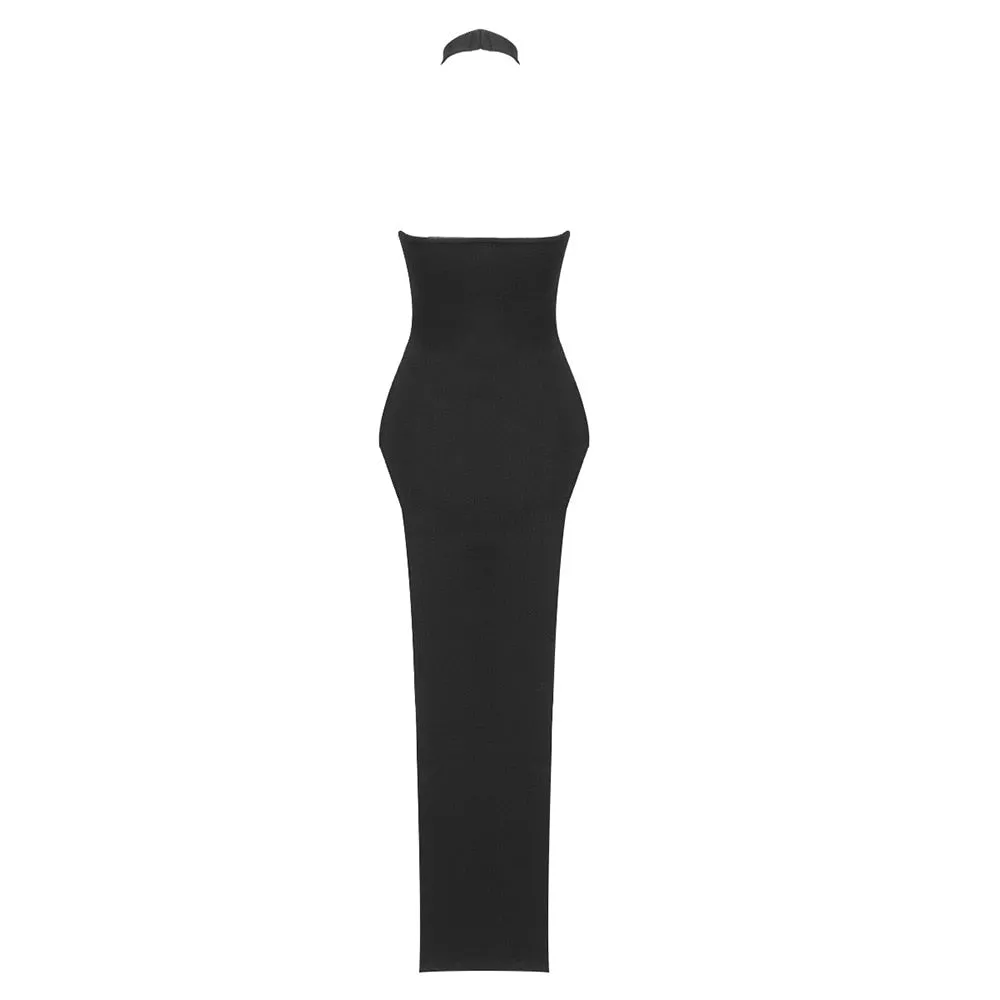 Black Midi Dress with Slits