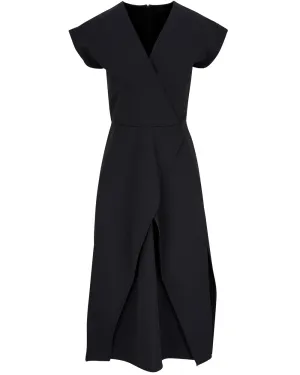 Black Mido Wrap Dress