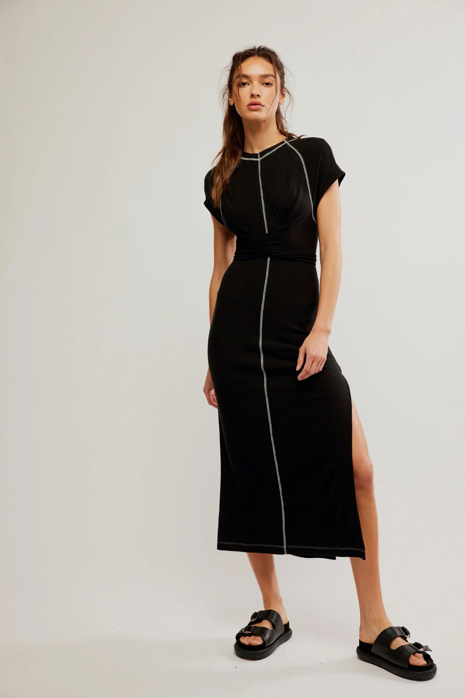 Black Sunni Midi Dress