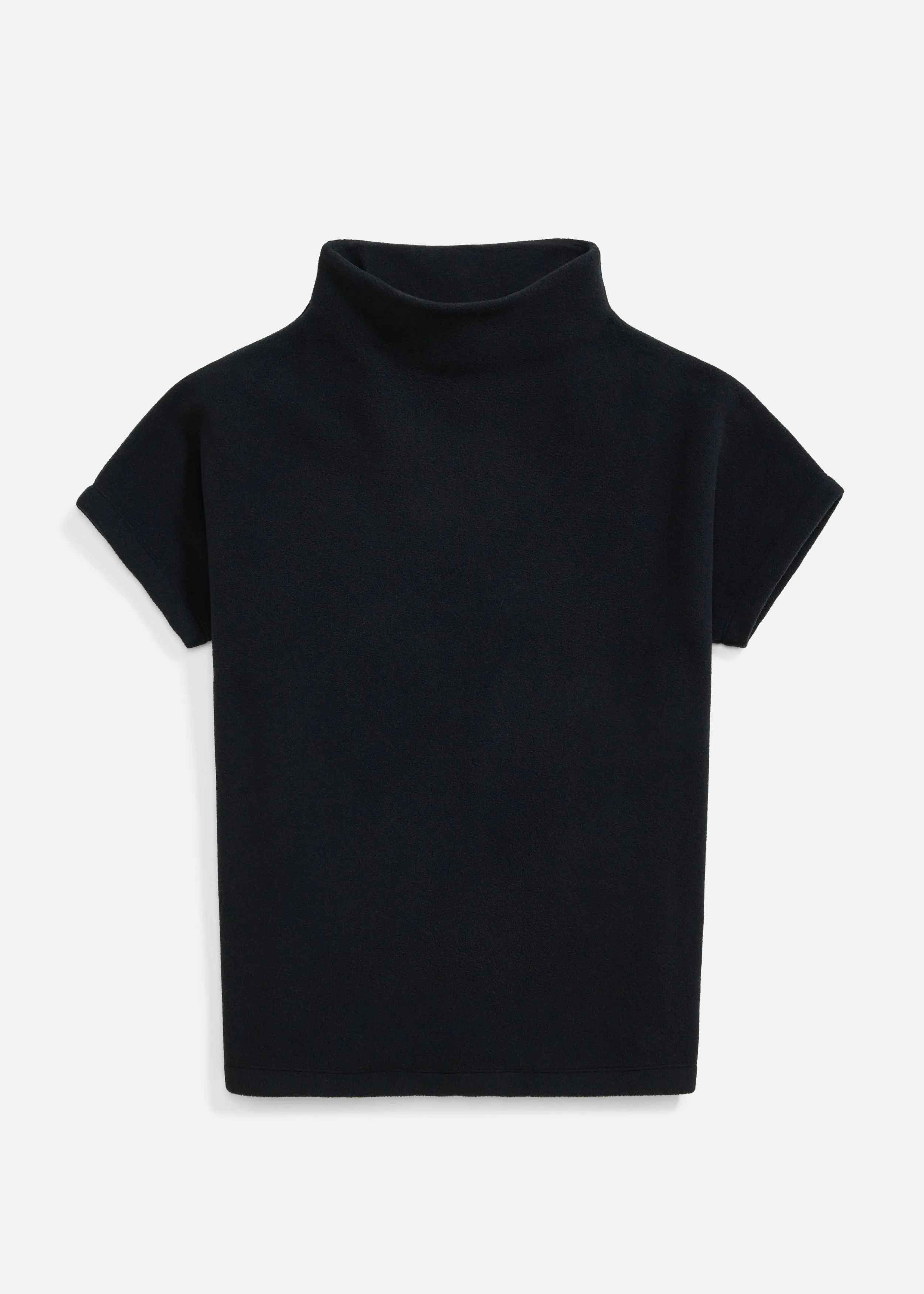 Bowery Mock Neck in Vello Fleece (Black)