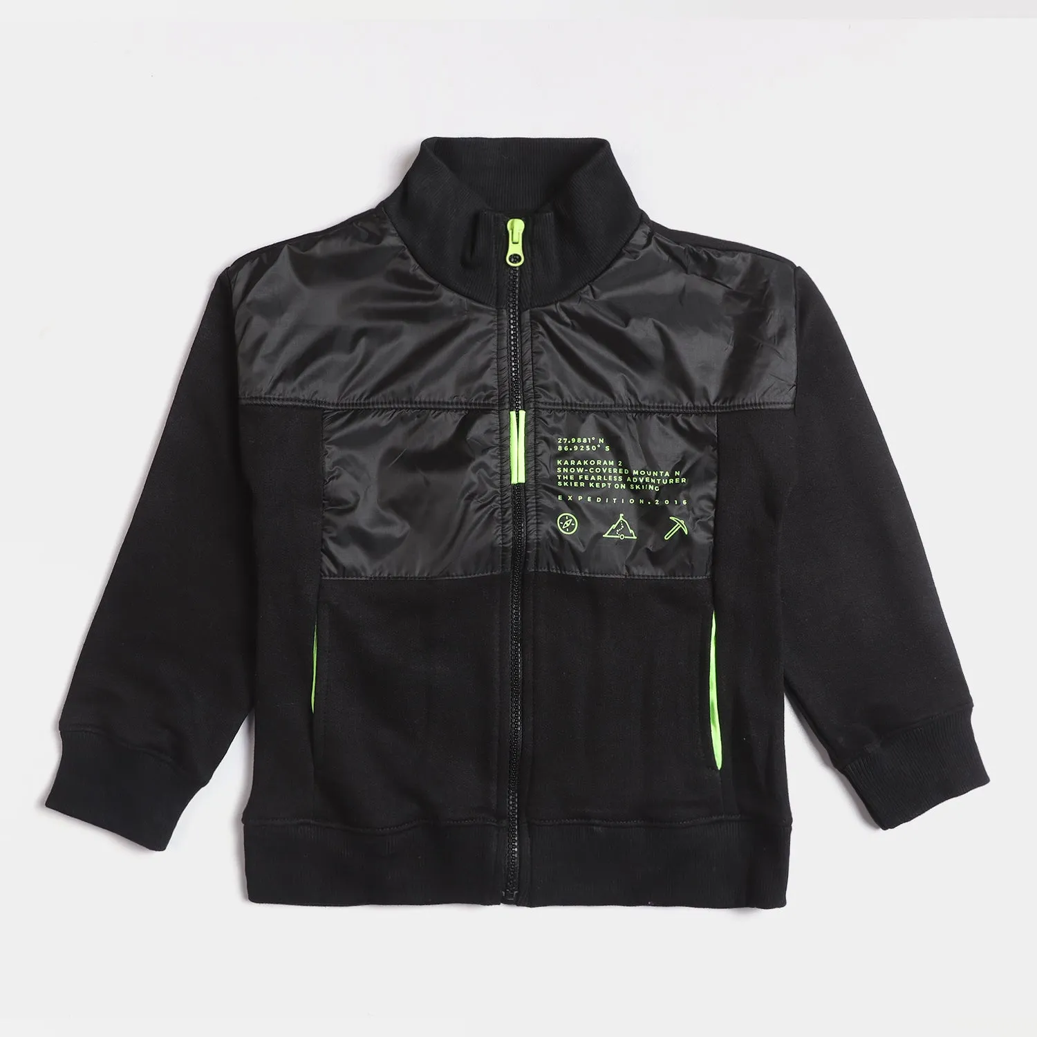 Boys Knitted Jacket Fearless-BLACK