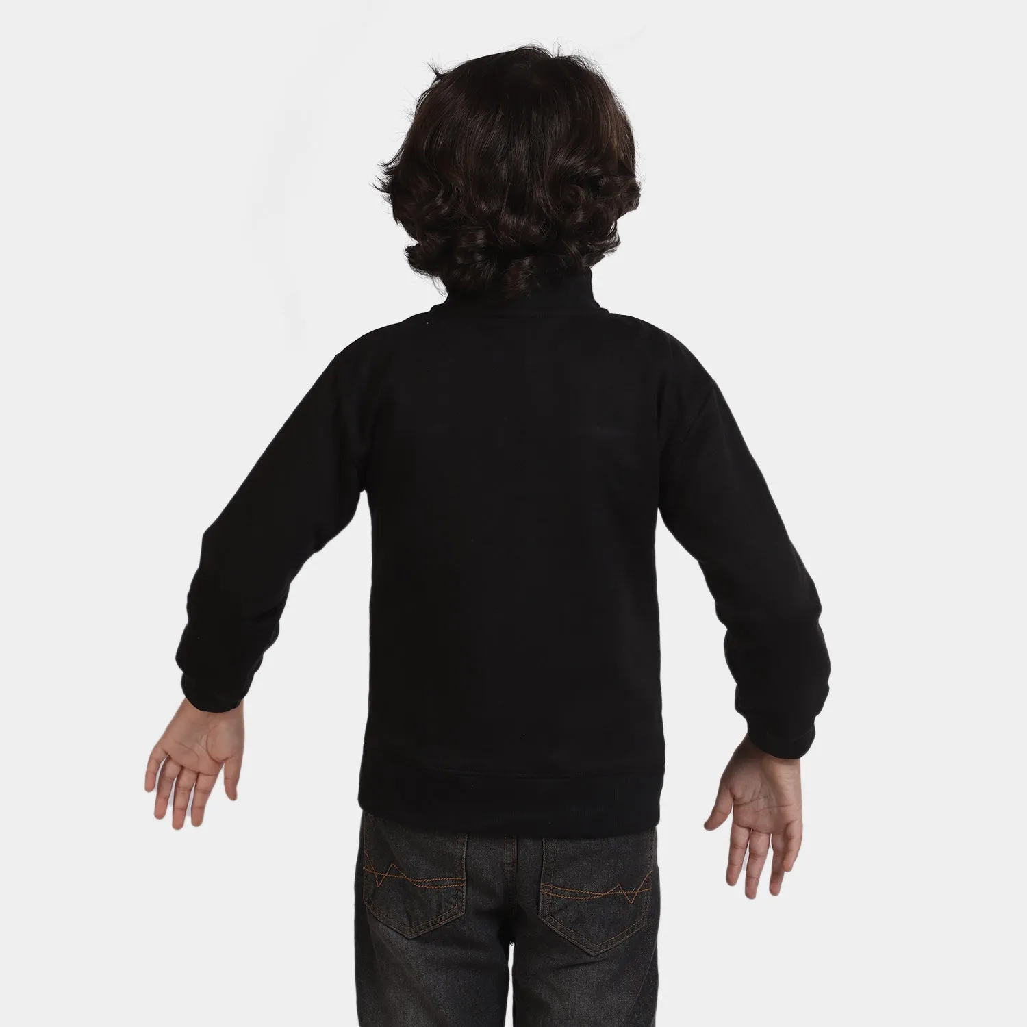 Boys Knitted Jacket Fearless-BLACK