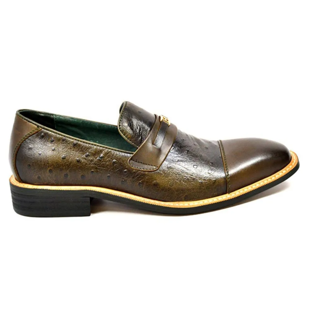 British Walkers Dolche Men's Ostrich Leather Slip Ons