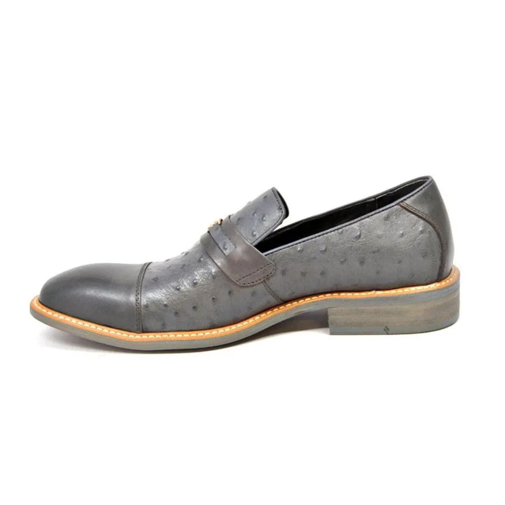 British Walkers Dolche Men's Ostrich Leather Slip Ons