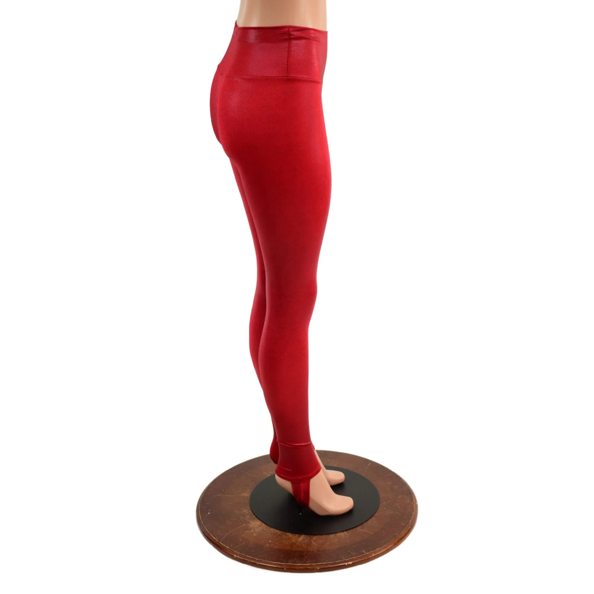 Coagulant Red High Waist Leggings with Stirrups