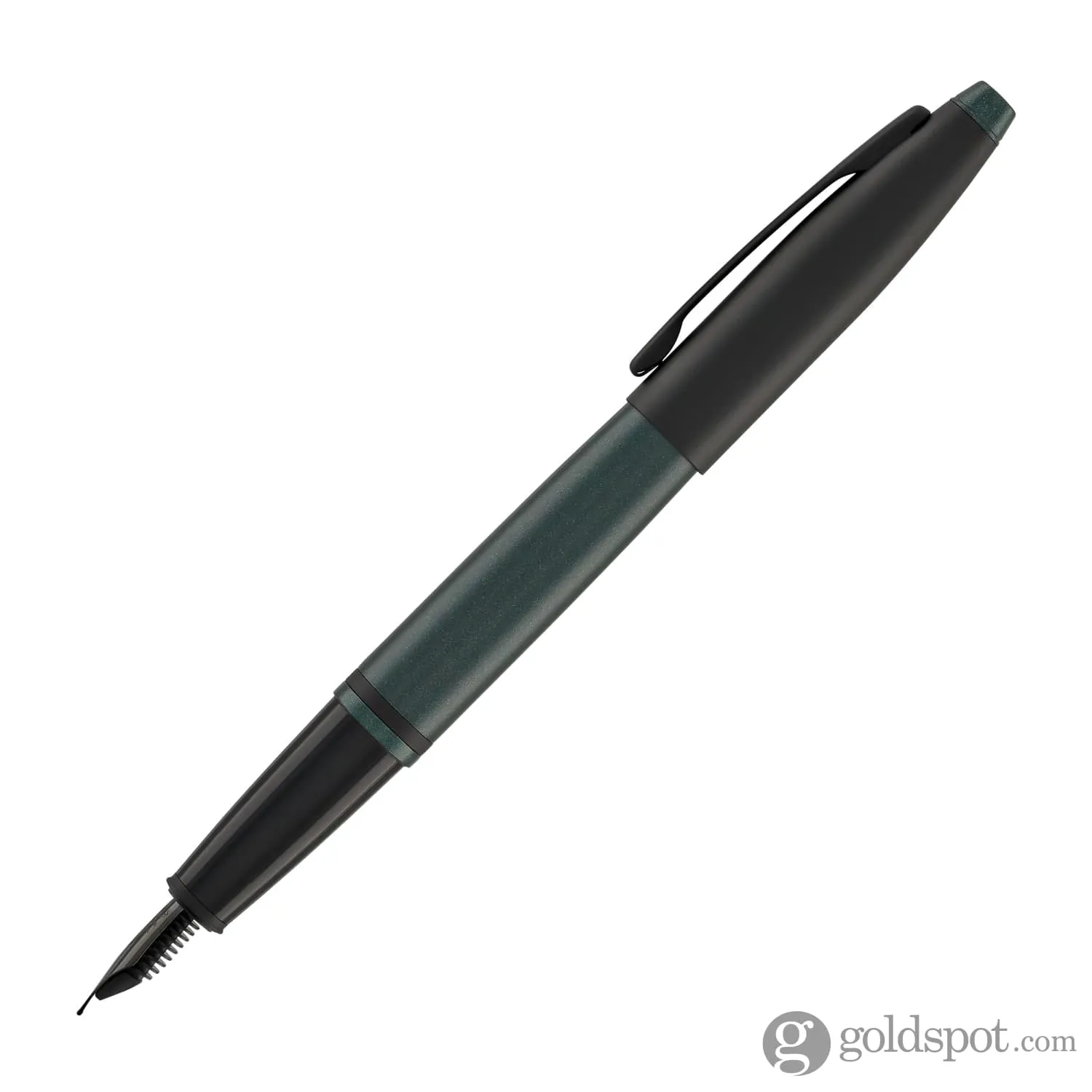 Cross Calais Fountain Pen in Matte Green Lacquer with Black Trim