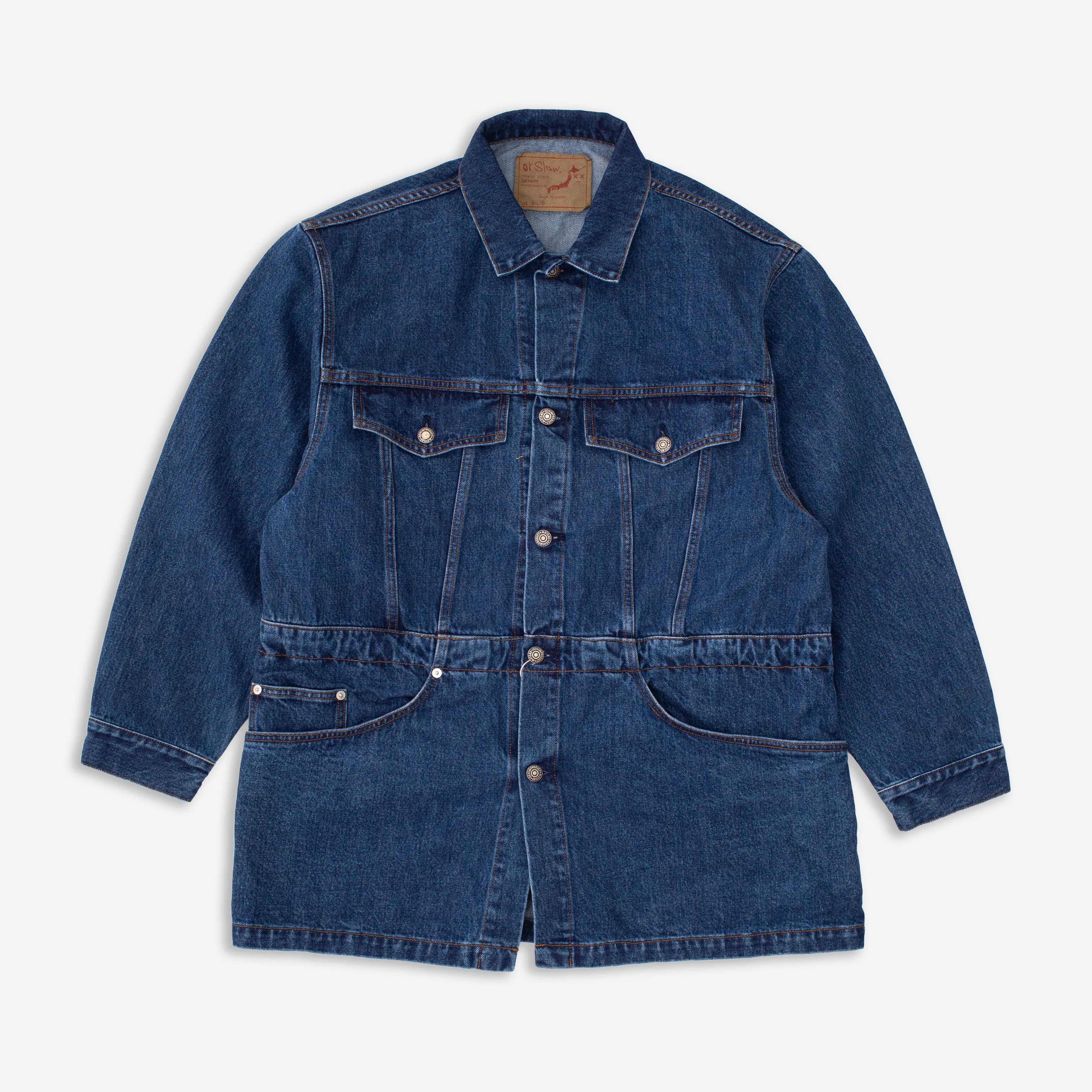 DENIM HALF COAT - 6 MONTH WASH BLUE