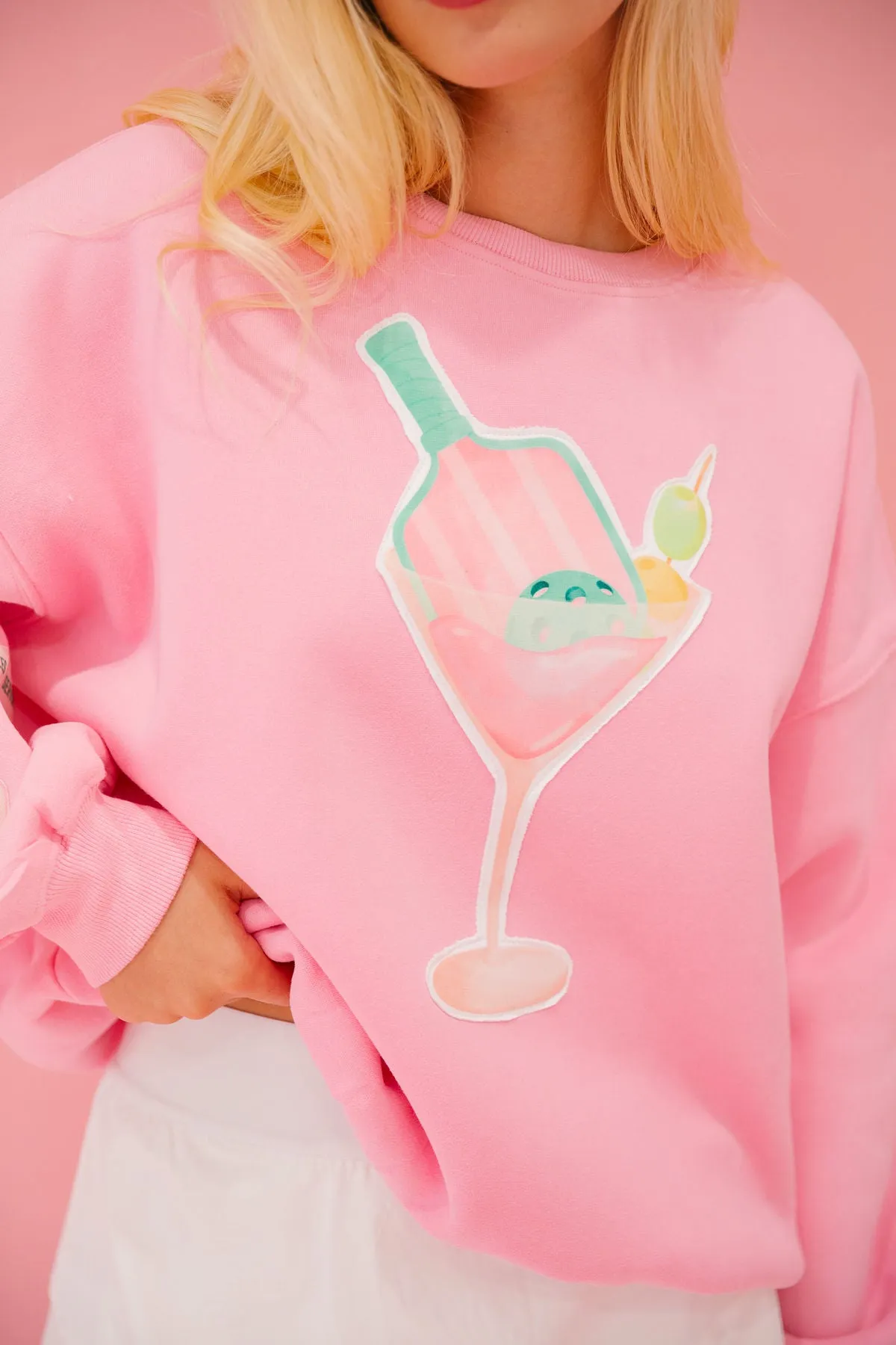 DINKS & DRINKS PINK PULLOVER