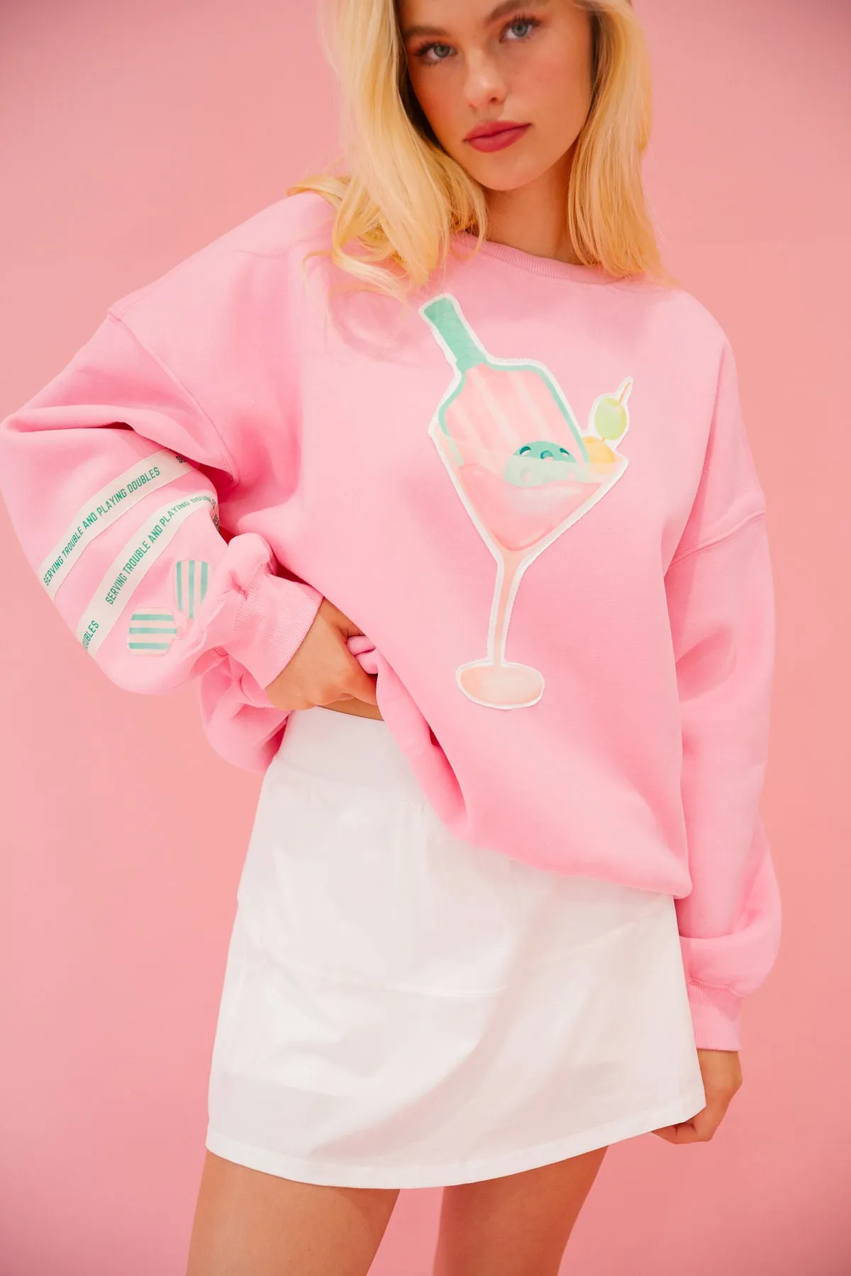 DINKS & DRINKS PINK PULLOVER