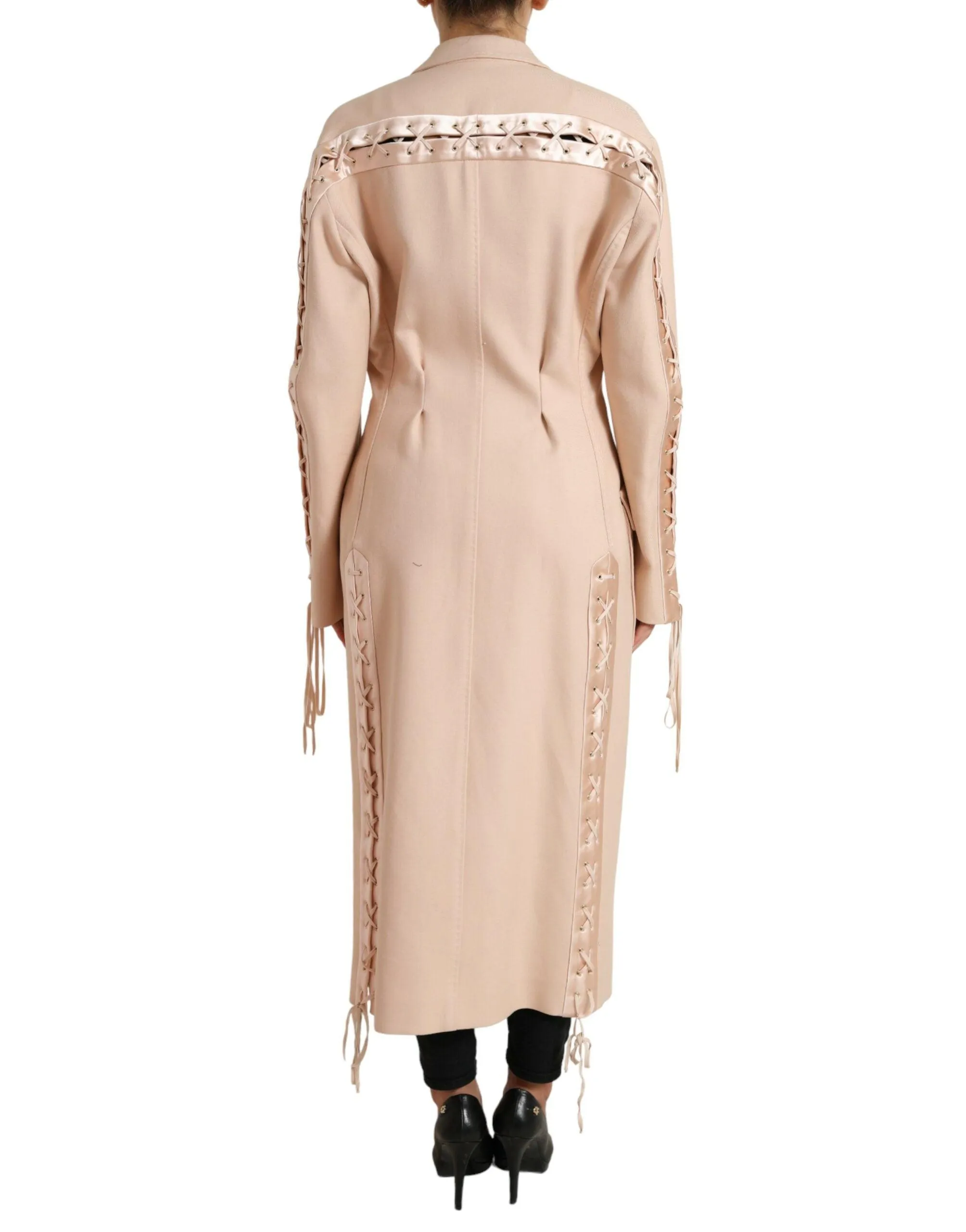 Dolce & Gabbana Beige Cotton Single Breasted Long Coat Jacket