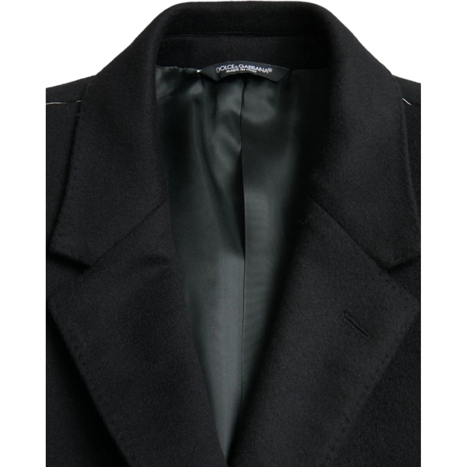 Dolce & Gabbana Black Wool Cashmere Trench Coat Jacket