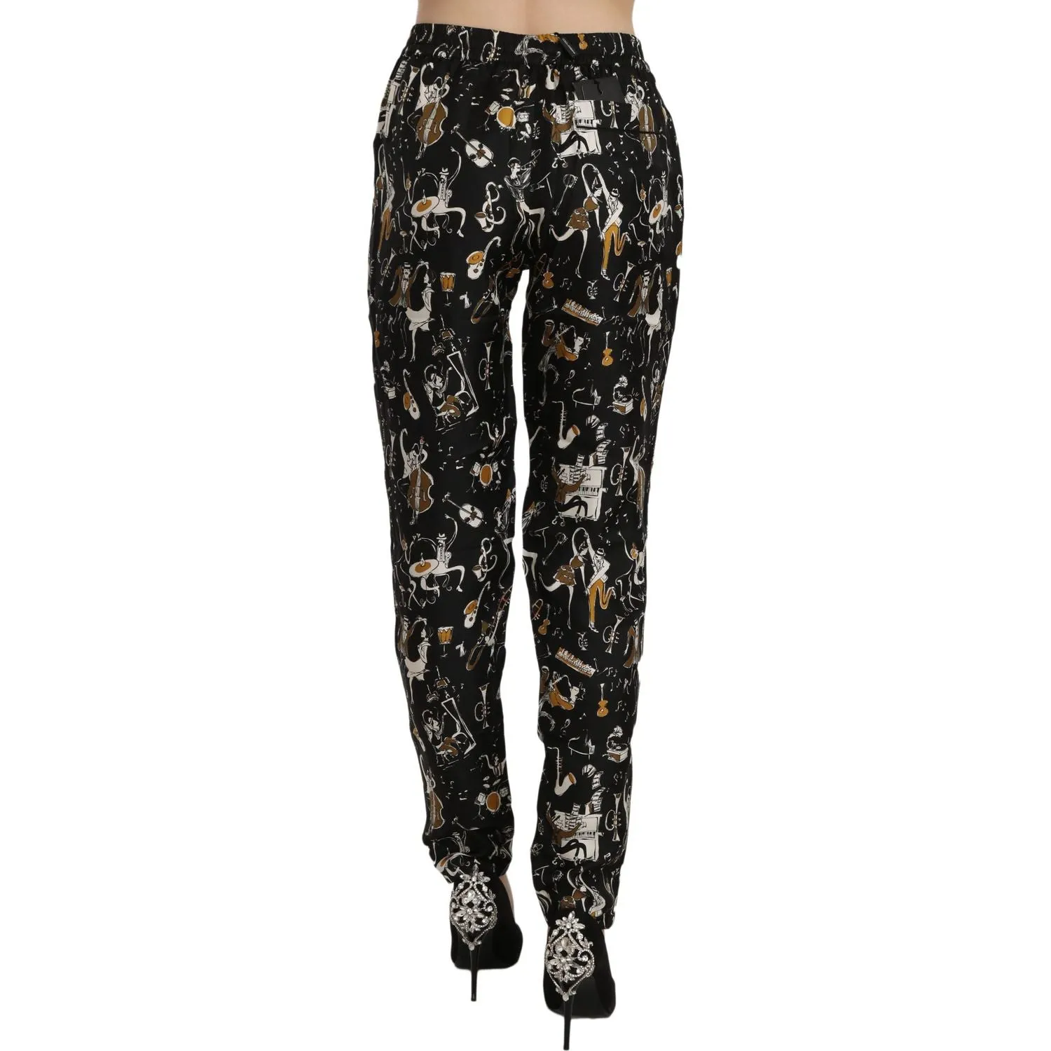 Dolce & Gabbana Elegant High Waist Tapered Silk Pants