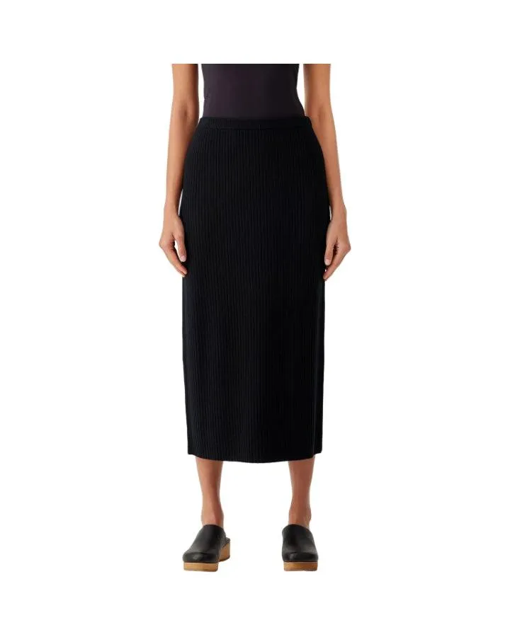 Eileen Fisher Ribbed Knit Long Pencil Skirt