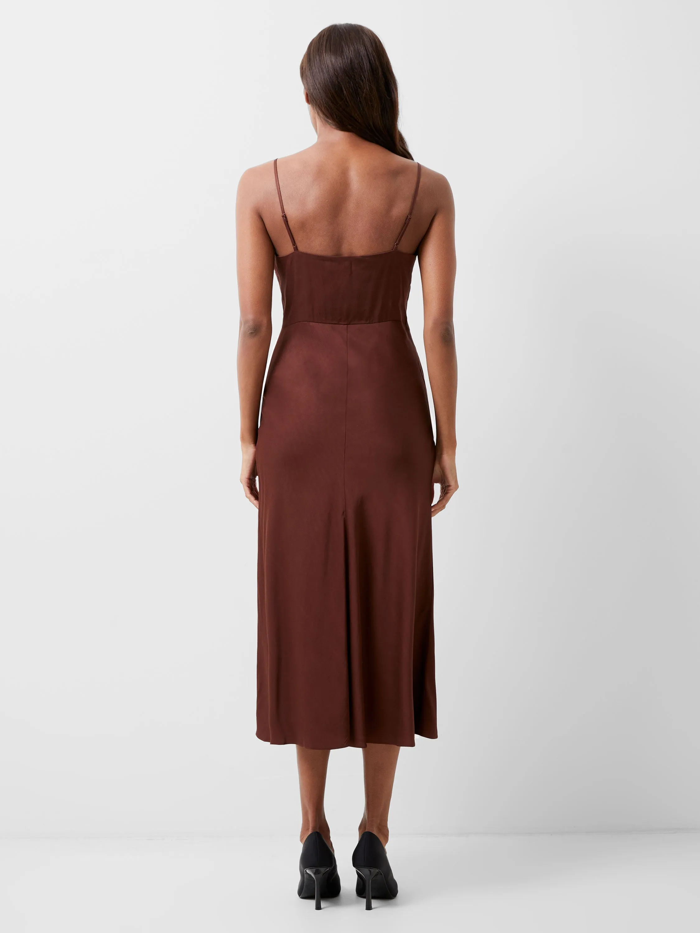 Ennis Eco Satin Slip Midi Dress