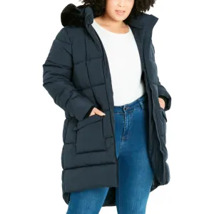 EVANS - Faux Fur Trim Cold Weather Quilted Coat