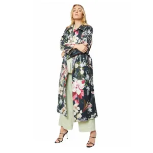 Flower Print Trench Coat