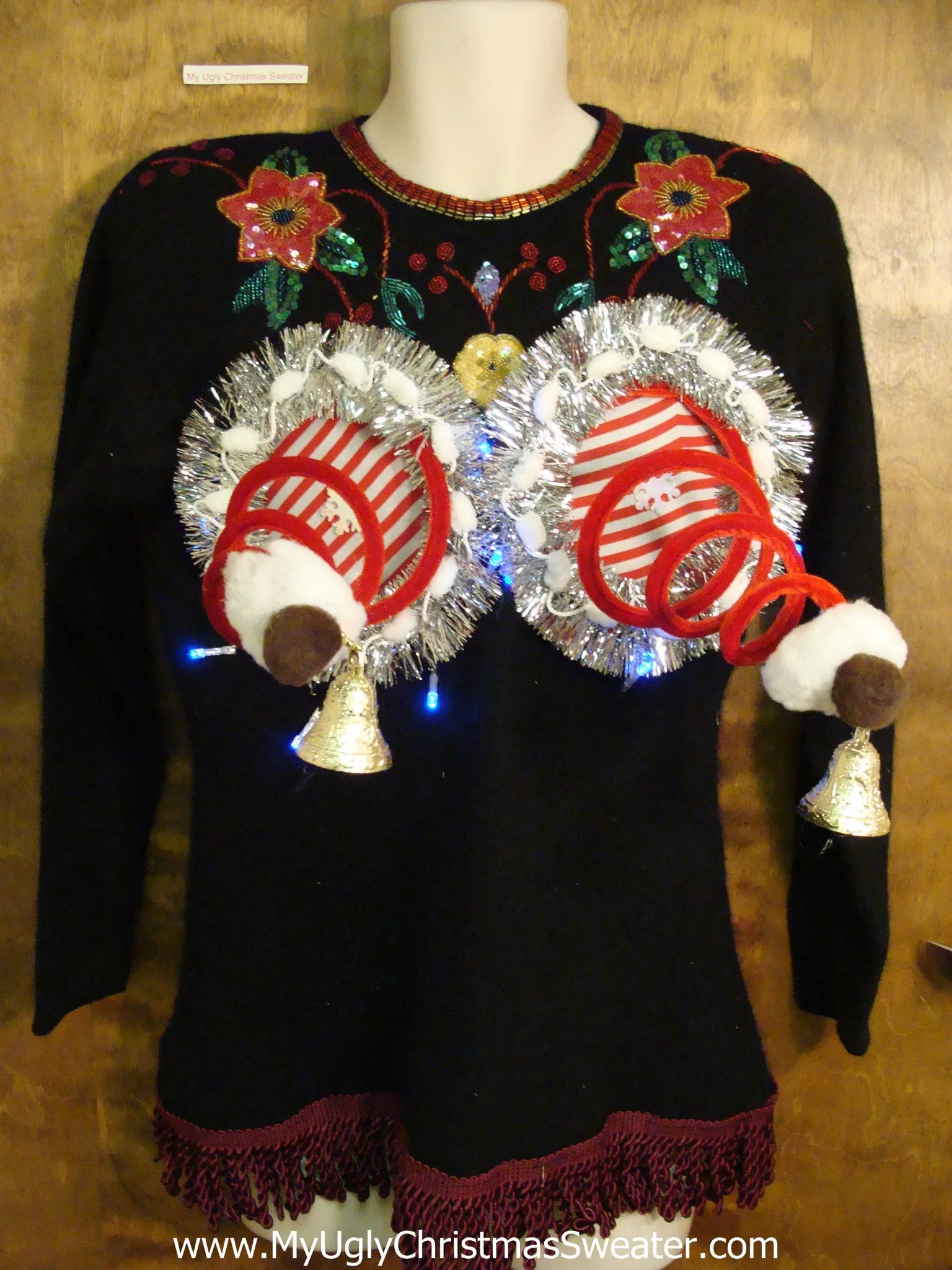 Funny Gift Idea 80s Ugly Christmas Sweater with Lights