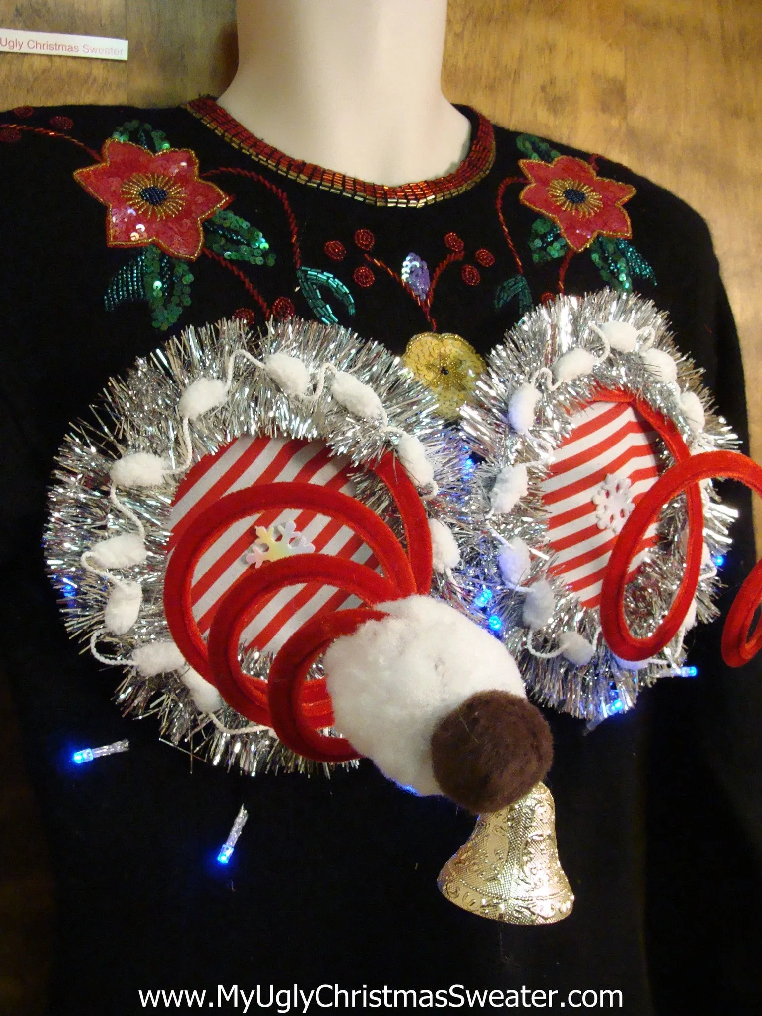 Funny Gift Idea 80s Ugly Christmas Sweater with Lights