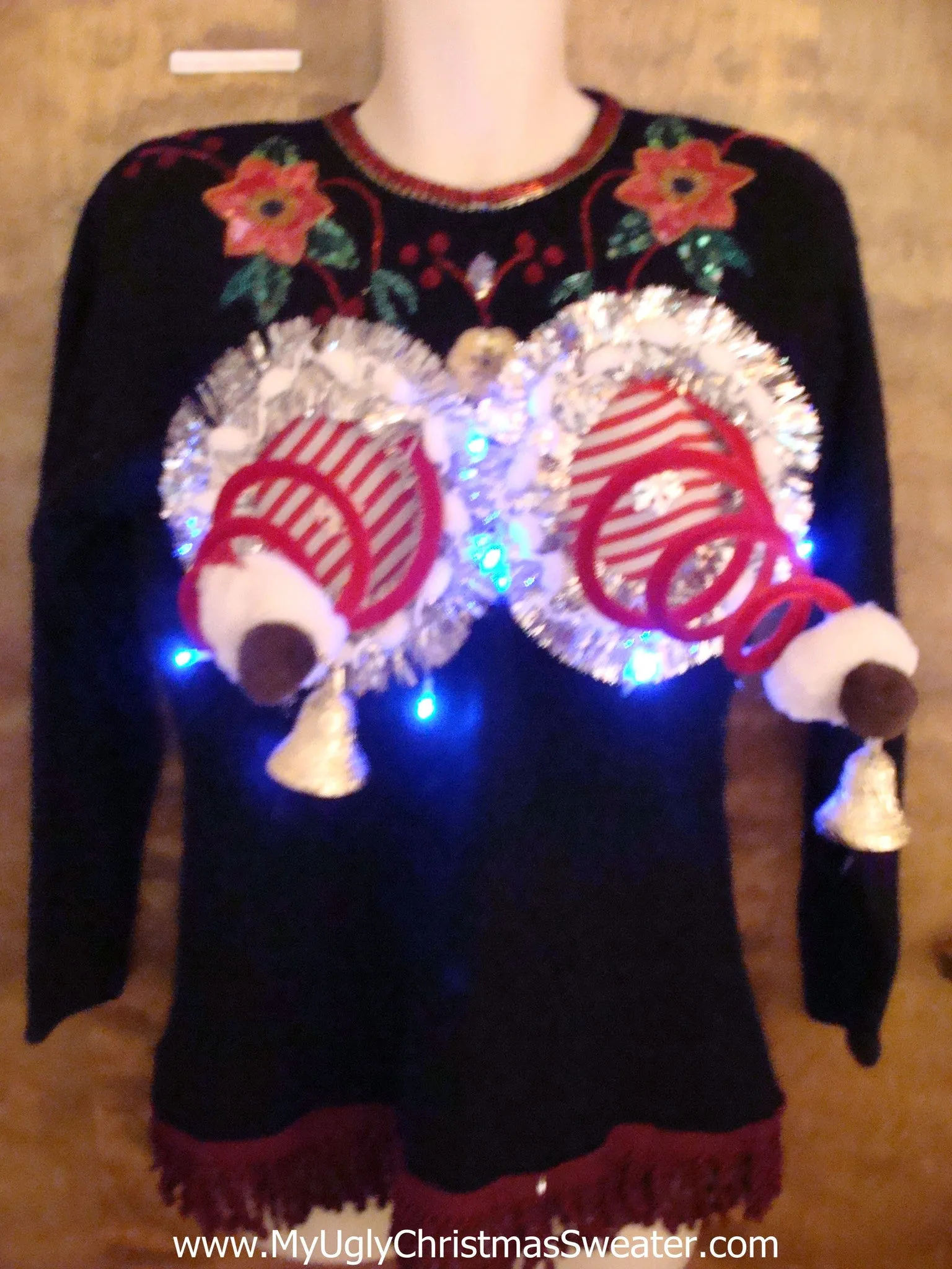 Funny Gift Idea 80s Ugly Christmas Sweater with Lights