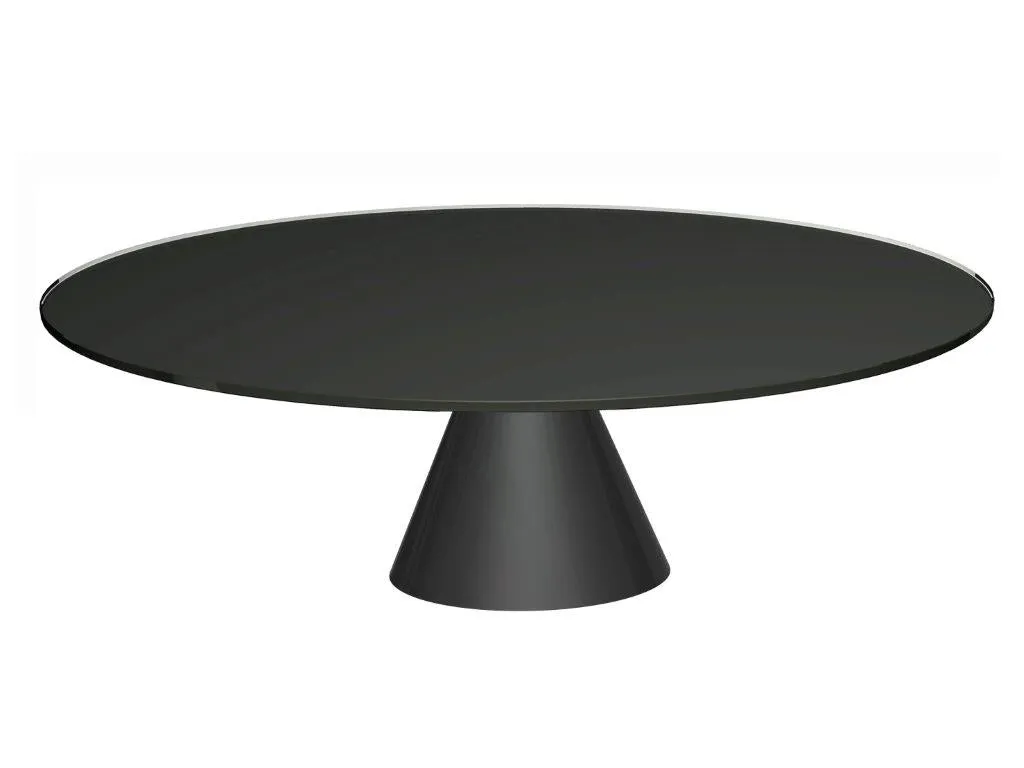 Gillmore Space Oscar Circular Coffee Table Black Glass Large