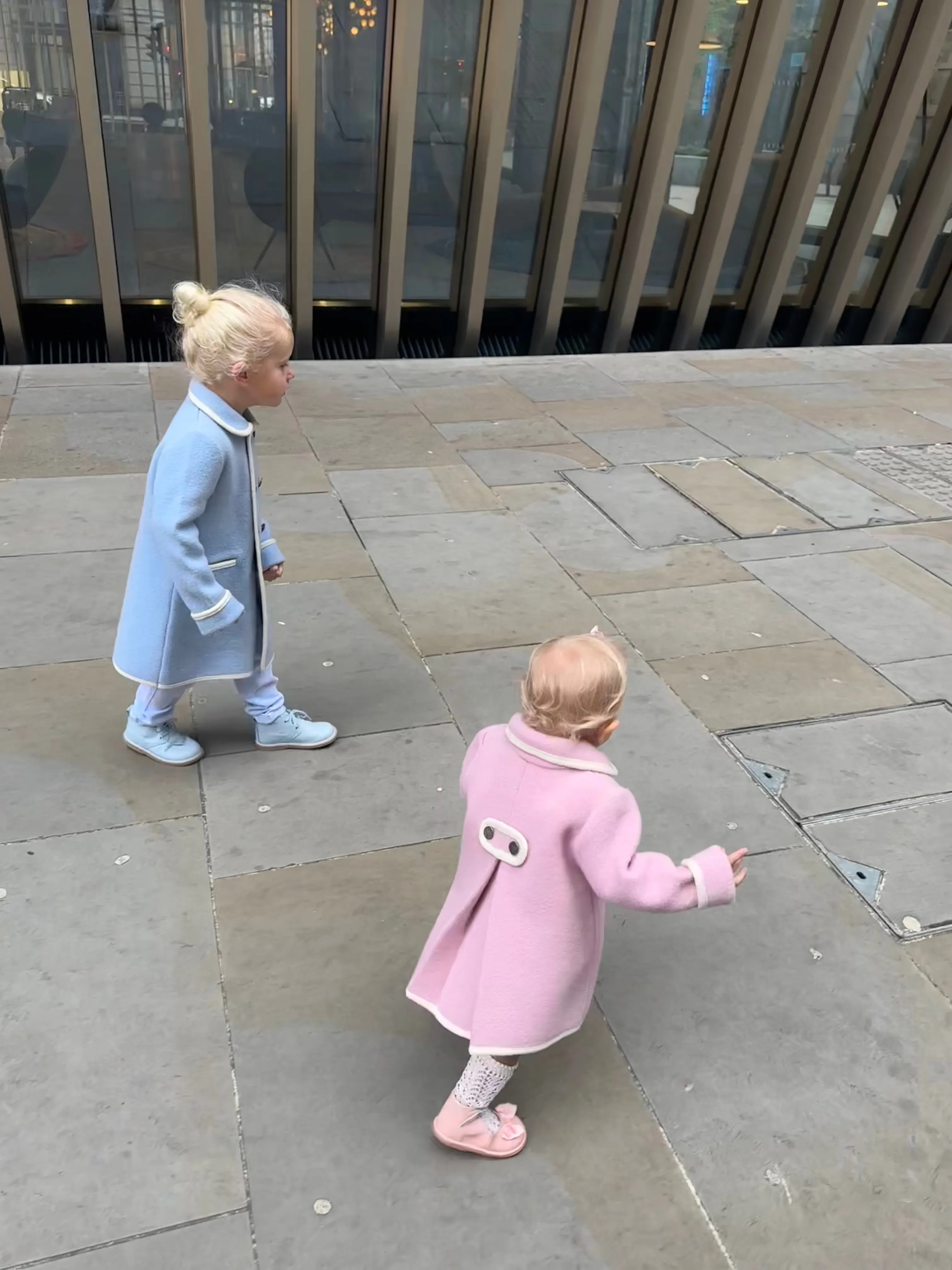 Girls Pink Marae Coat With Cream Trim