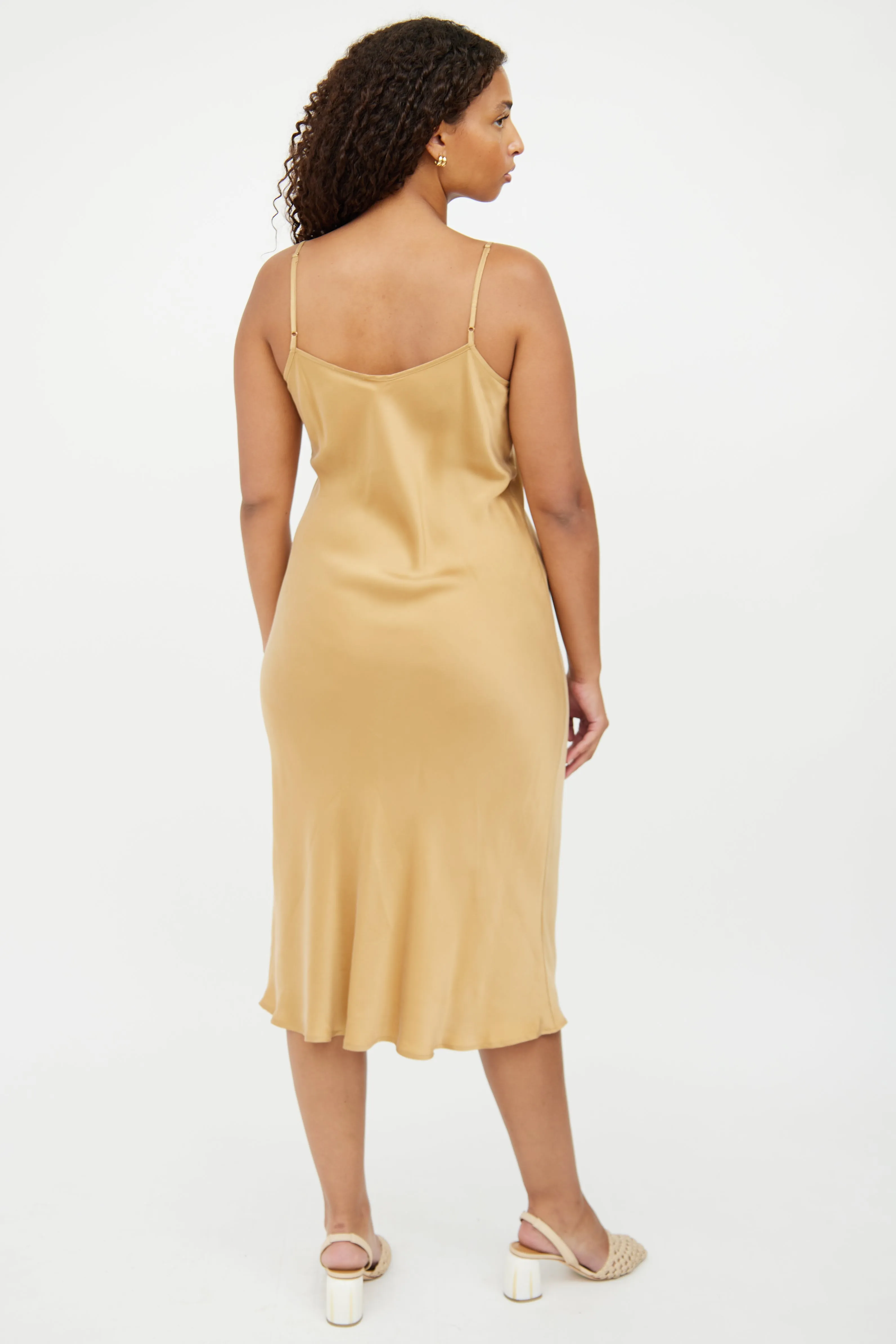 Gold Silk Slip Dress