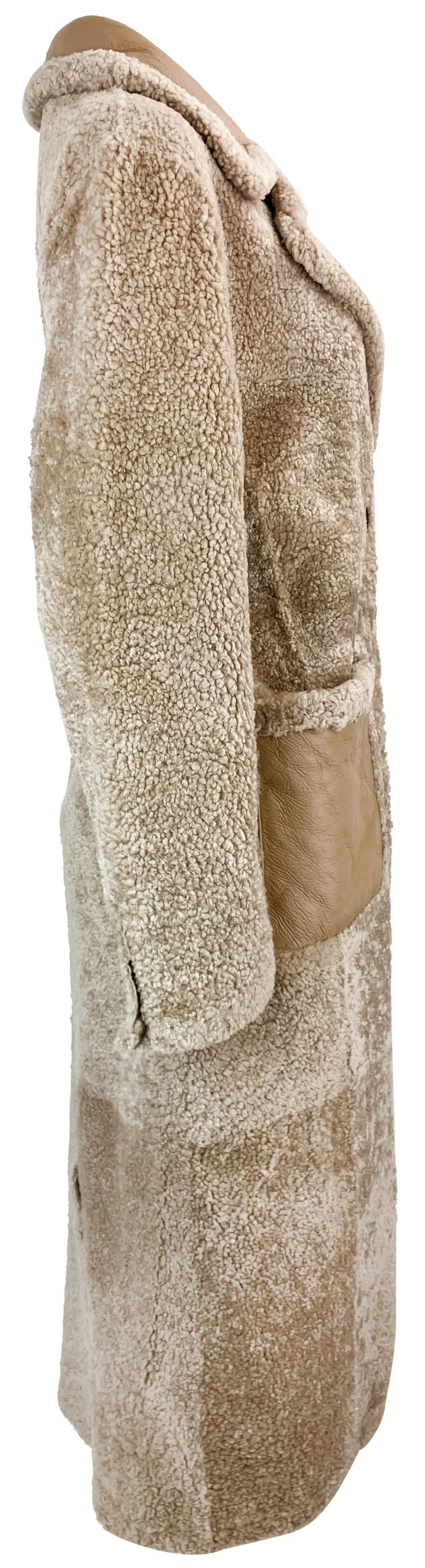 Grenn Pilot Reversible Fur Coat in Light Taupe