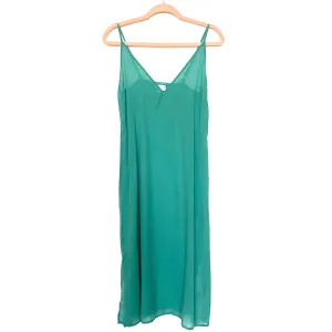 Guadalupe Green Semi Sheer Slip Dress- Size S