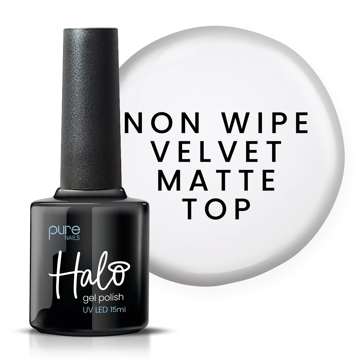 Halo Gel Polish 15ml Velvet Matte Top (Non Wipe)