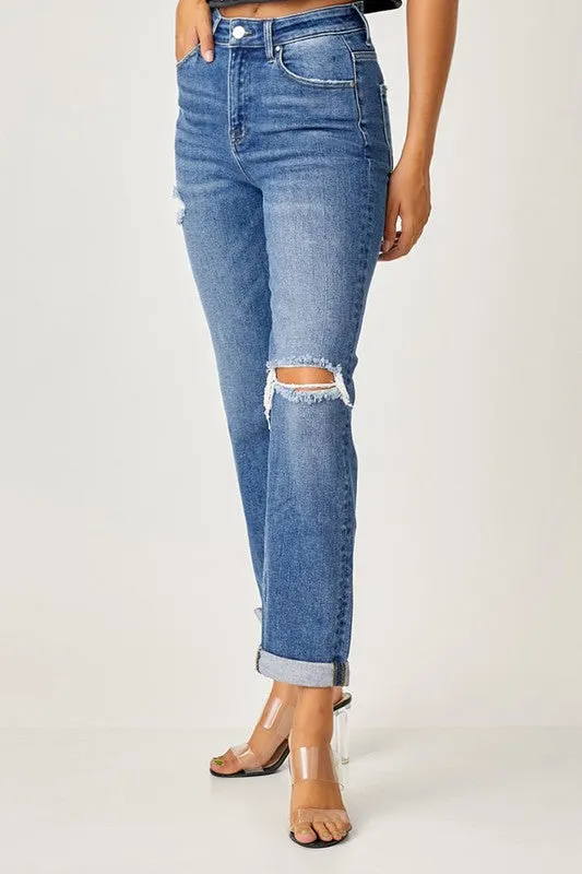 High Rise Slim Girlfriend Jeans