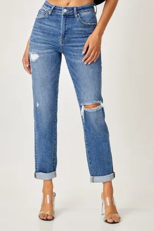 High Rise Slim Girlfriend Jeans