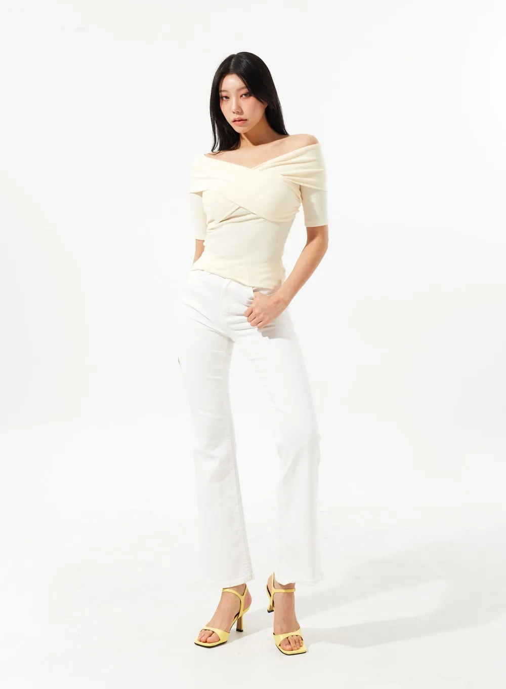 High Waist Bootcut Pants IM322