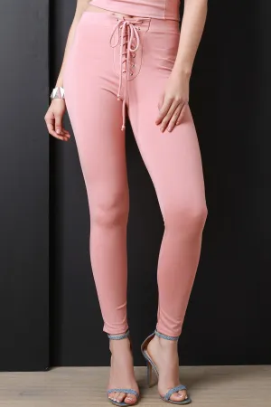 High Waist Lace-Up Leggings