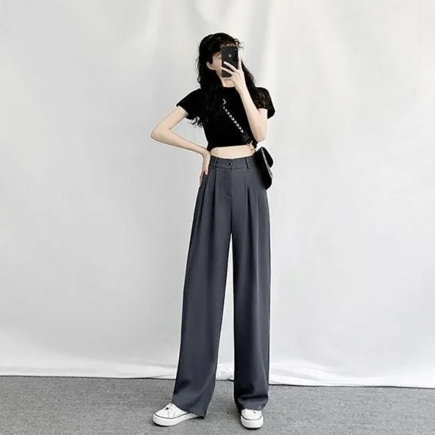 High-Waisted Pants With Loose Fit