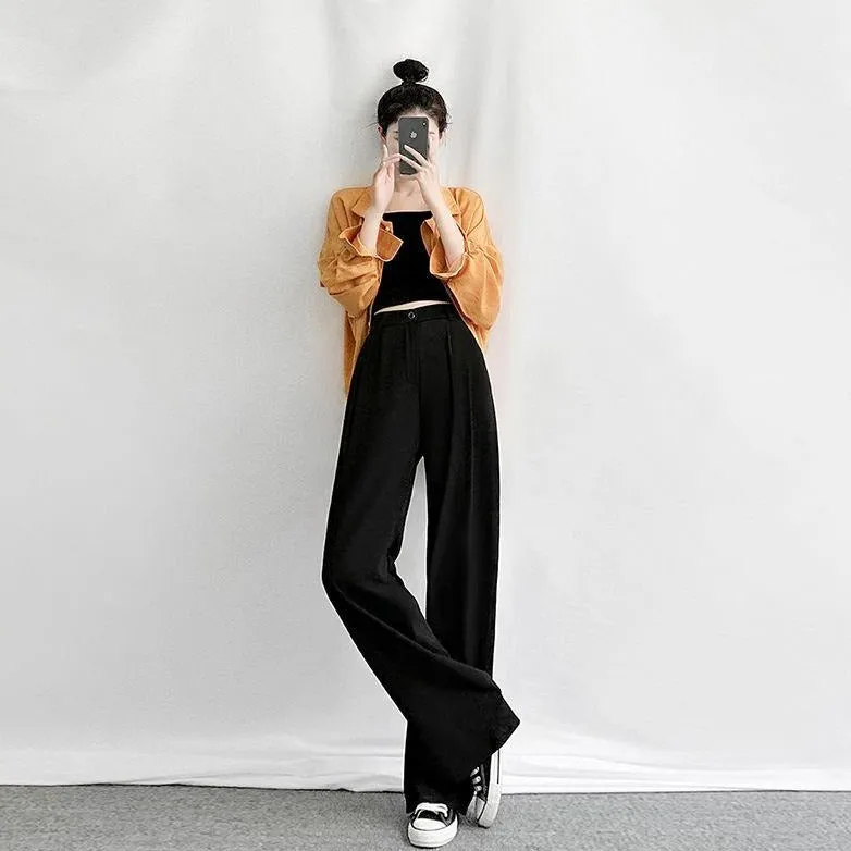 High-Waisted Pants With Loose Fit