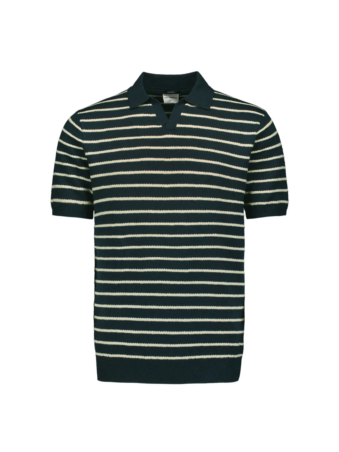 Knitted striped polo linen mix | Night