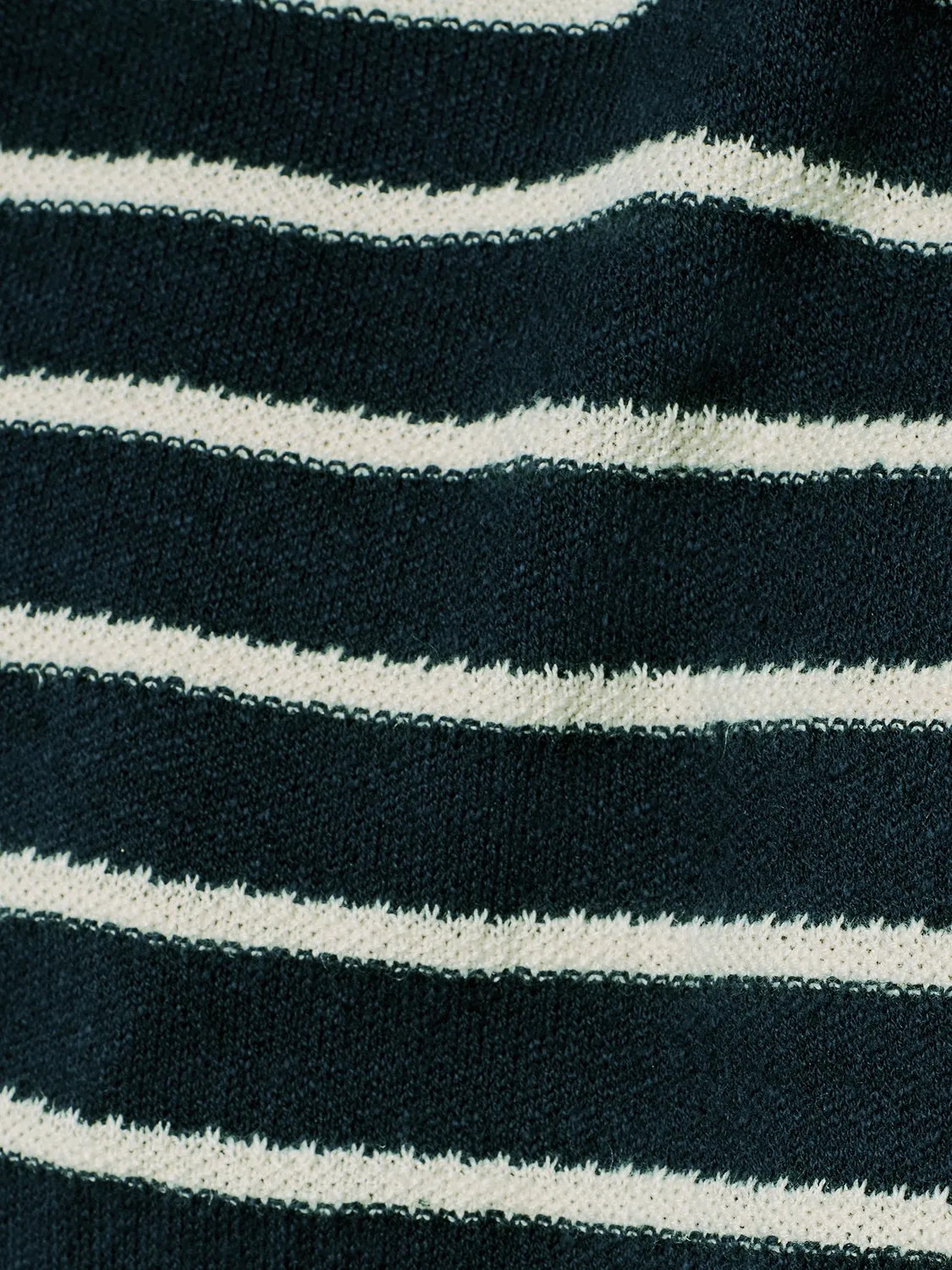 Knitted striped polo linen mix | Night