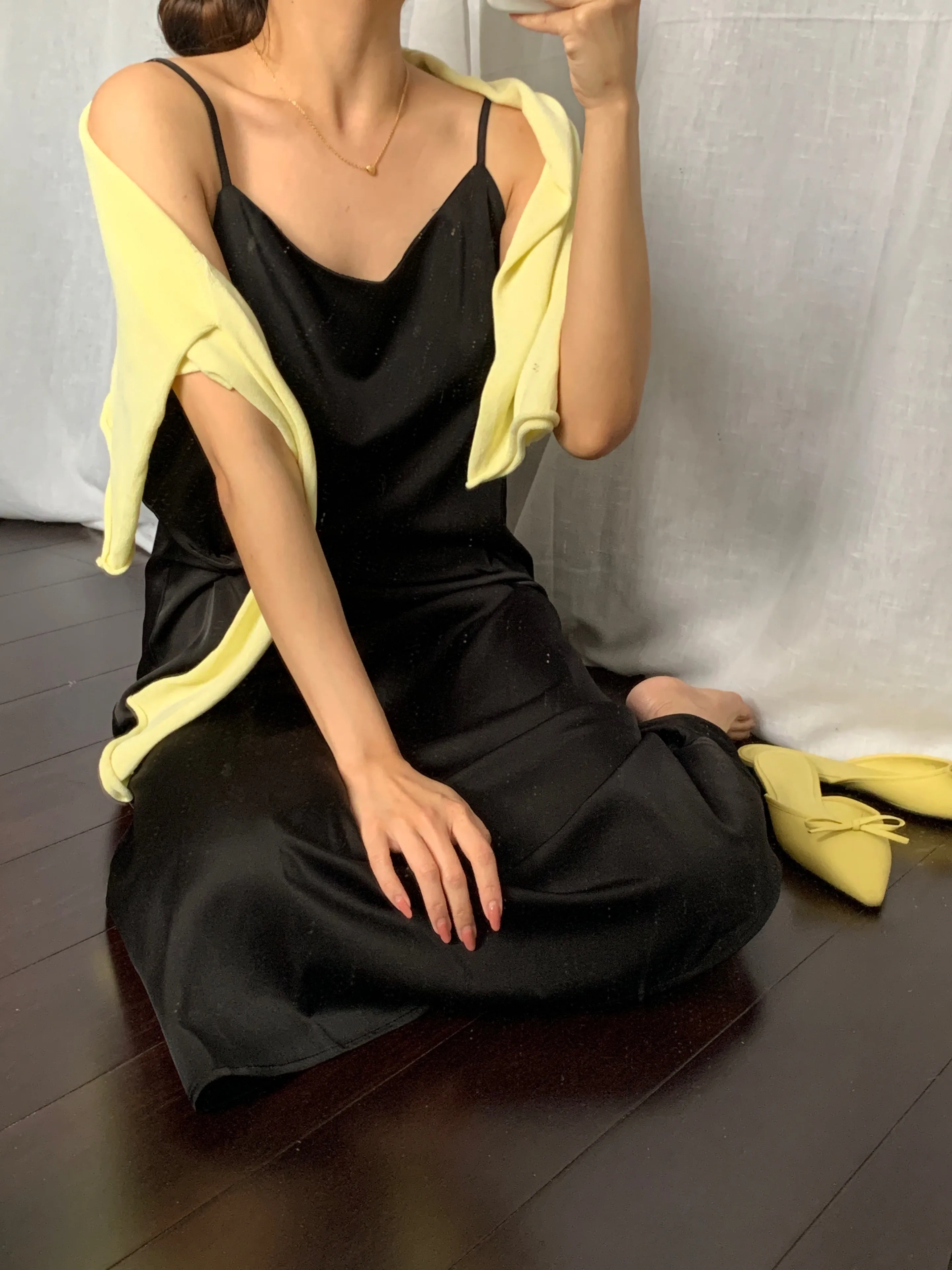 [Korean Style] Ambree Solid Color Slip Dress